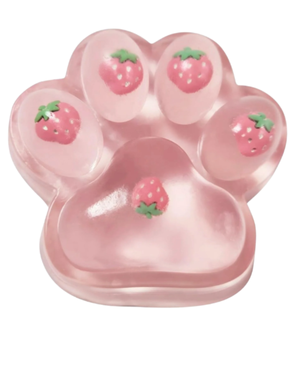 Pink Strawberry Cat Paw Squishy